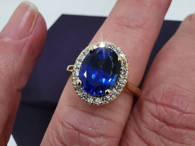 Sapphire Halo Ring